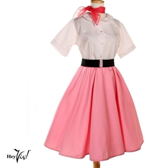 Full Circle Retro Skirt - Pink - L/XL - Hey Viv - Picture 3 of 5